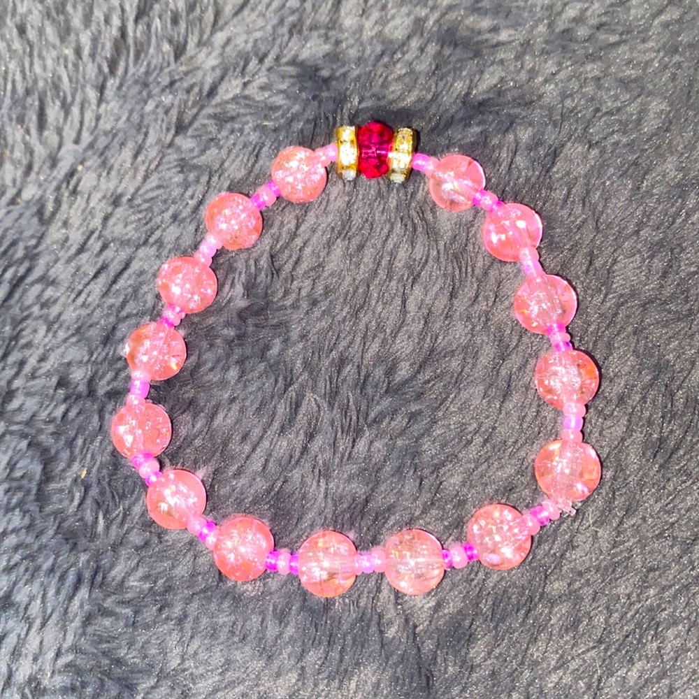 pink bubble bead bracelet